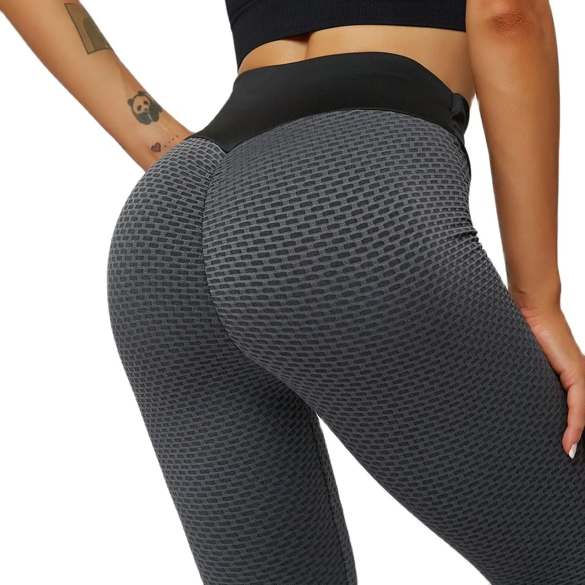 

Women's Ruched Butt Lifting Seamless High Waist Yoga Pants Tummy Control Stretchy Workout Leggings Textured Booty Tights