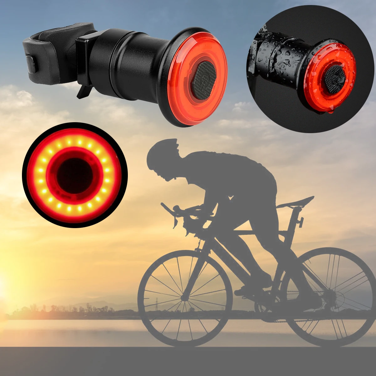 

Bicycle taillights Brake Induction Bike Tail Light USB Rechargeable LED Turn Signal Waterproof Road bike night ride taillights