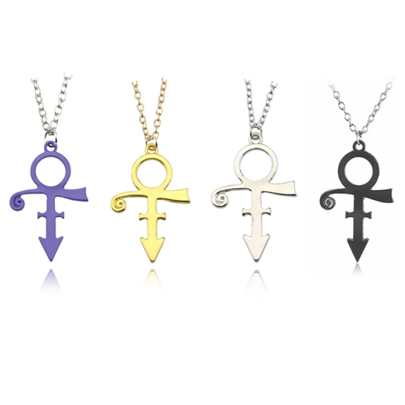 4 цвета принц Мемориал символ любви логотип Цепочки и ожерелья минимализм певица