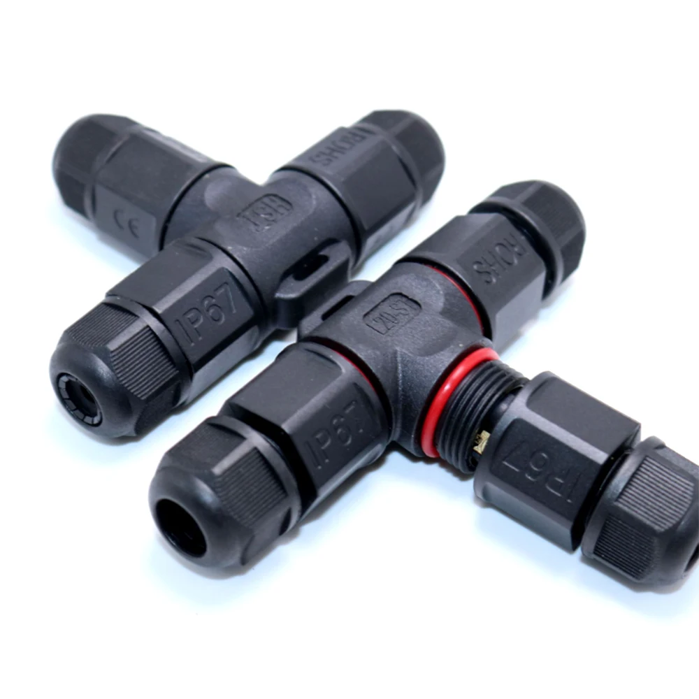 

IP67 3PIN T Type Waterproof Connector 250V 24A Quick Cable Gland Sleeve Durable Connector