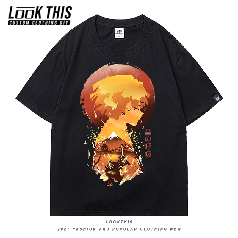 

Demon Slayer Hiphop Children's T-shirt 2021 Summer Short Sleeve Tops Teenager Girls Boys Cool Fashion Streetwear Pullover Tops