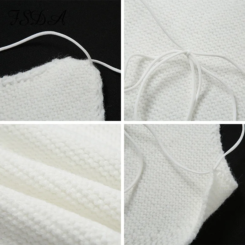

FSDA 2021 Summer Halter Neck Crop Top Women Knit Backless White Sexy T Shirts Y2K Bandage Party Casual Brown Tank Tops