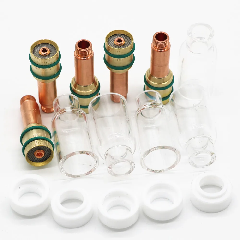 Набор сварочных горелок TIG комплект из 5 газовых линз Pyrex стекла для гофонарь Лок