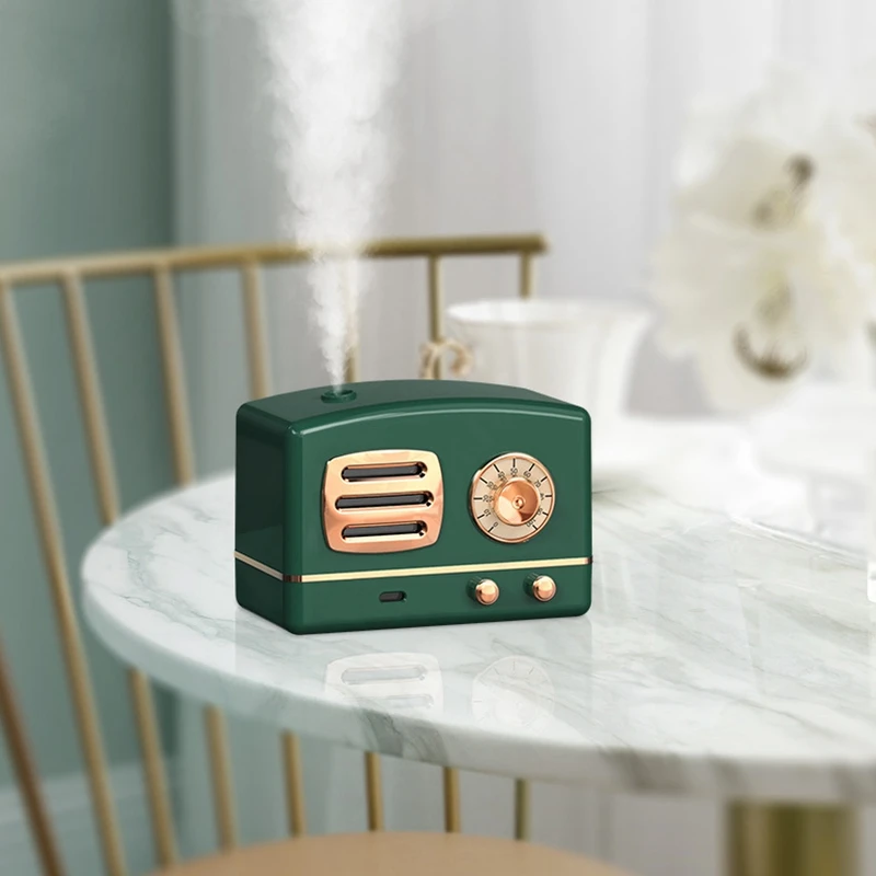 

Retro Air Humidifier 200ML Mini Diffuser USB Aromatherapy Aroma Diffuser Home Office Mist Maker Fogger with Led Light Green