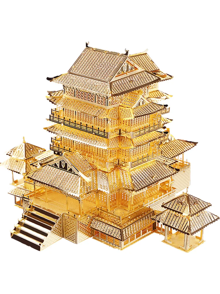 

Cool metal jigsaw puzzle model, ancient architecture 3D three-dimensional assembly adult educational toys for friends tengwangge