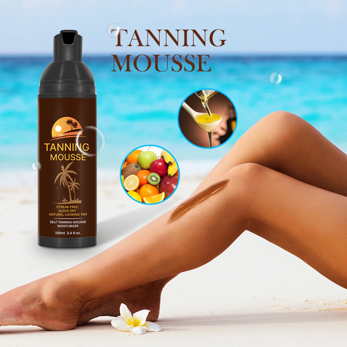 Мусс для автозагара мужчин женщин Быстросохнущий бронзатор тела лосьон загара