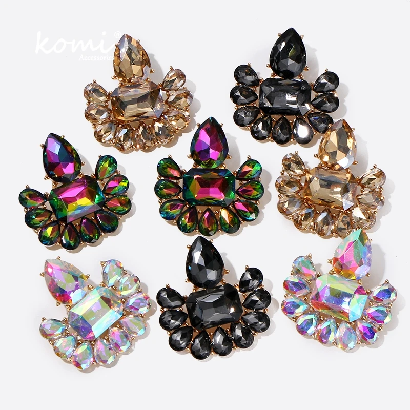 Коми Бохо креативный полигональный хрусталь Стразы Подвеска Серьги