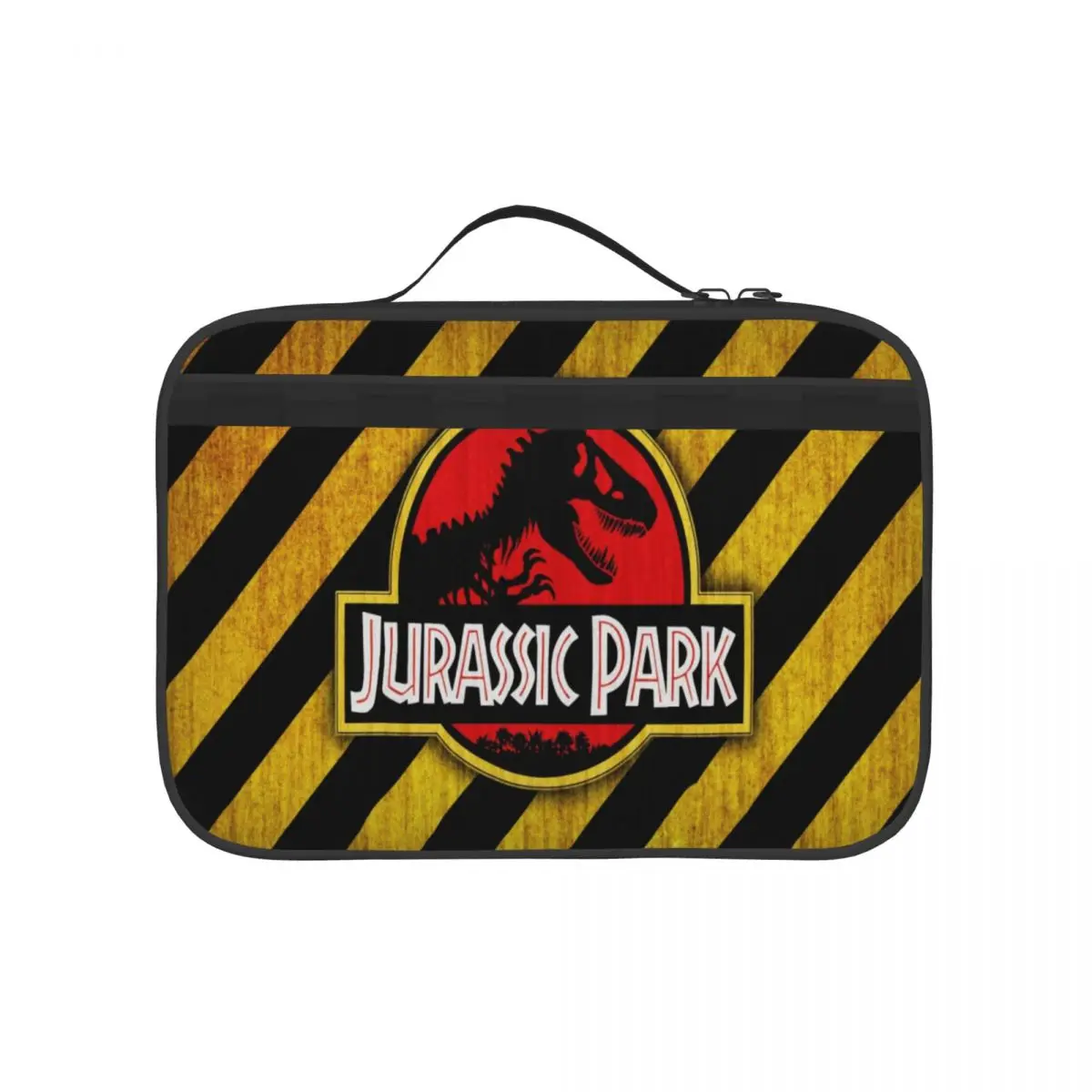 

Jurassic Park Lunch Bags for Women Insulated Lunch Box Cooler Tote Bag with Front Pocket Reusable Lunch Bag for Men Adults Girls