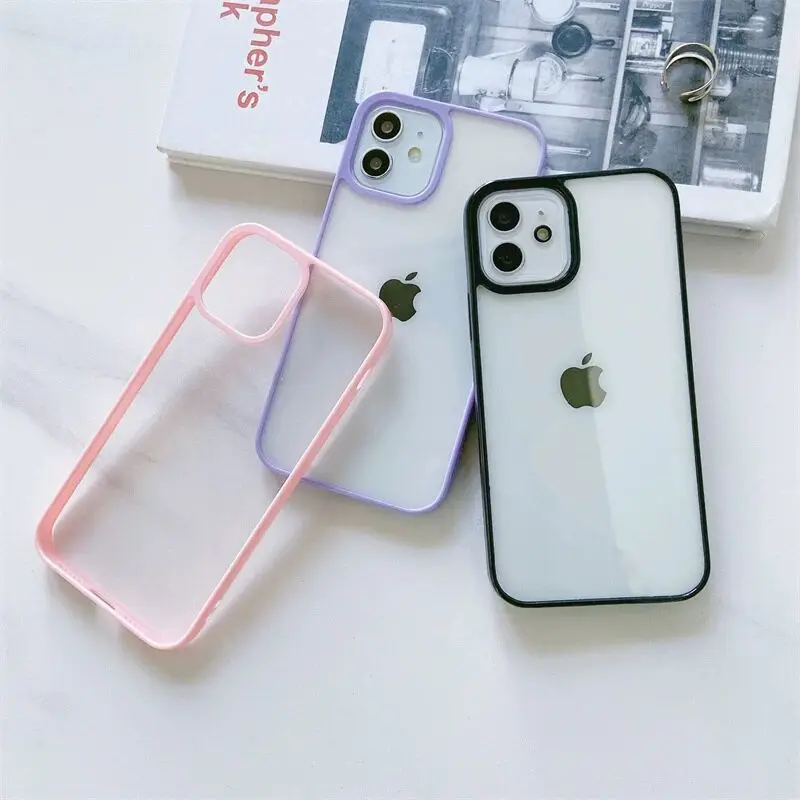 

Candy Color Border Phone Case For IPhone 13 12 11 Pro Max Mini Cover For IPhone 11 6 6S 7 8 Plus SE 2020 X XR XS Max Soft Fundas