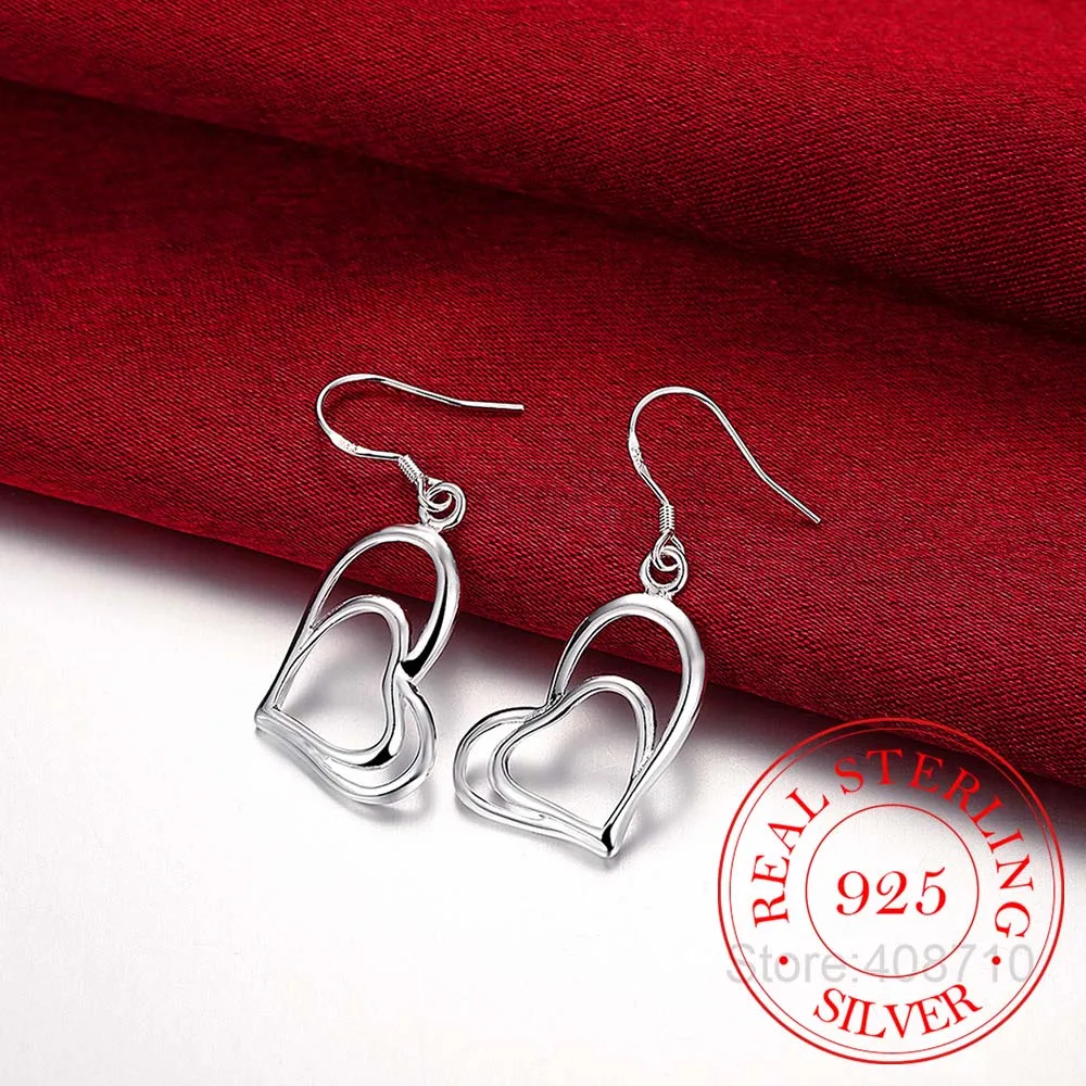 Оптовые посеребренные серьги свадебные ювелирные аксессуары двойные косая