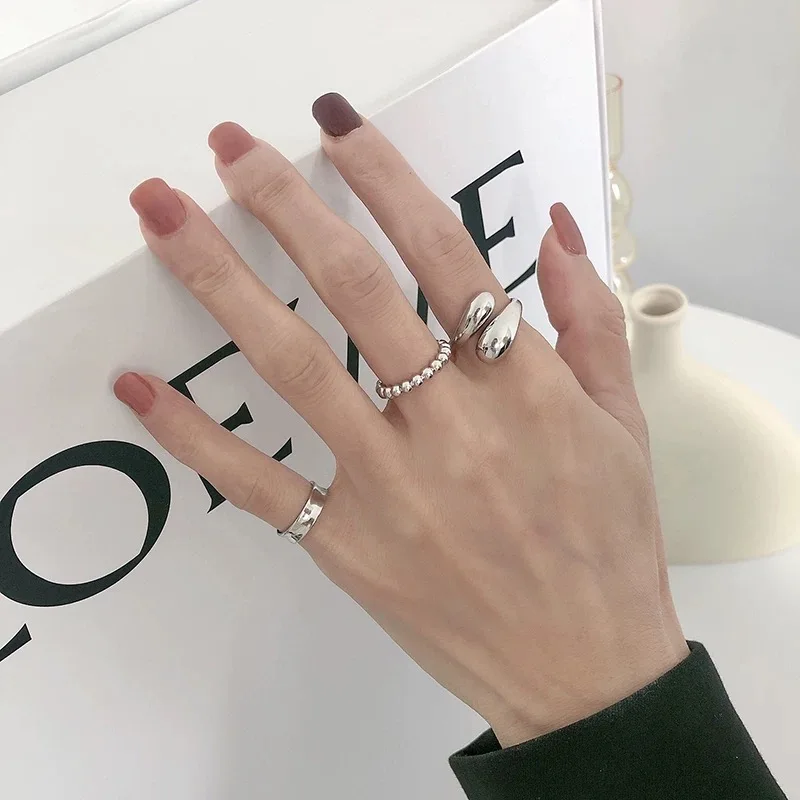 

New Chic Personality Gold Color Metal Fat Open Rings Minimalist Design Finger Rings for Women Girls Party Jewelry Gifts