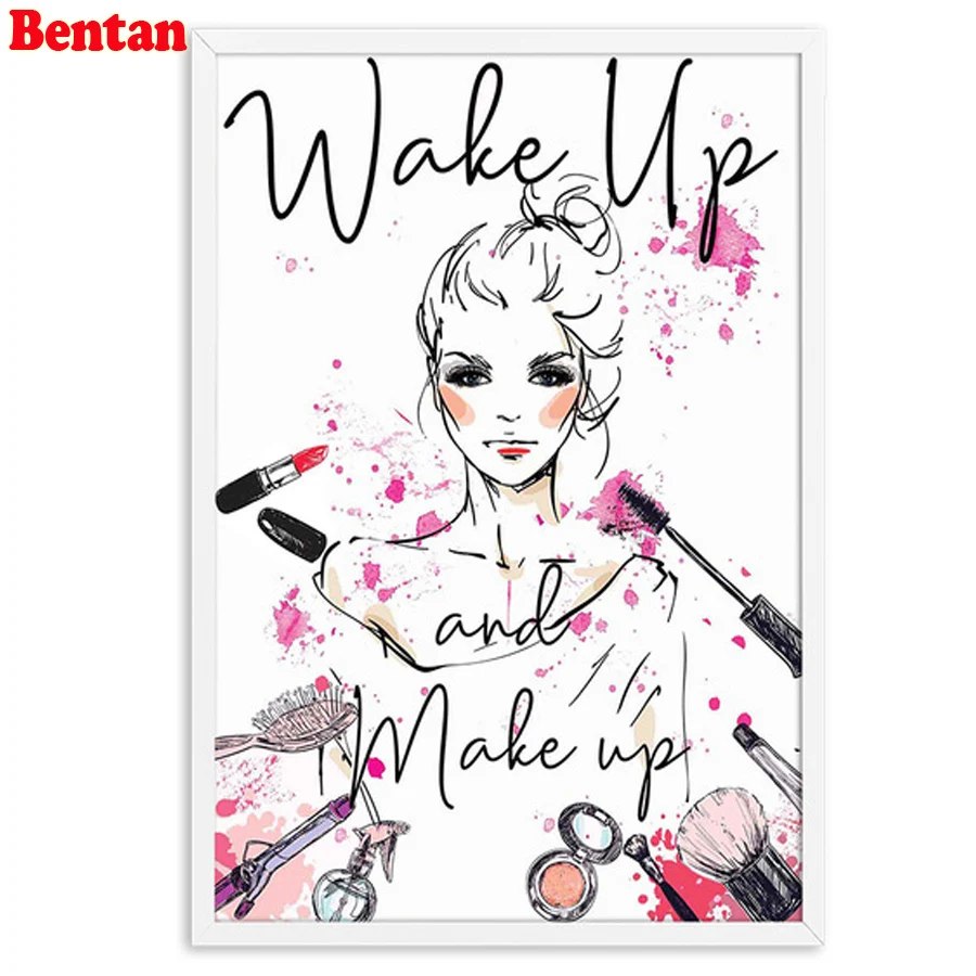 

Diamond Mosaic Modern Fashion Makeup Eyelash Beauty Awesome Poster 5D Round Diamond Embroidery Pattern,Diamond painting Kits