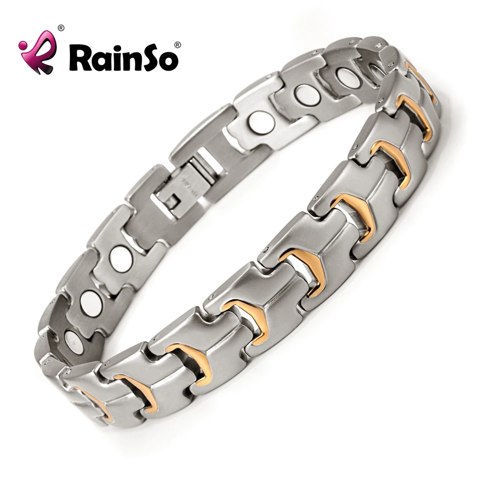 RainSo Titanium Link Chaim магнитные браслеты шармы для женщин элементы здравоохранения био