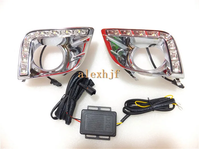 

July King LED Daytime Running Lights With Fog Lamp Cover, LED Front Bumper DRL case for Toyota Land Cruiser Prado FJ150 2011-13