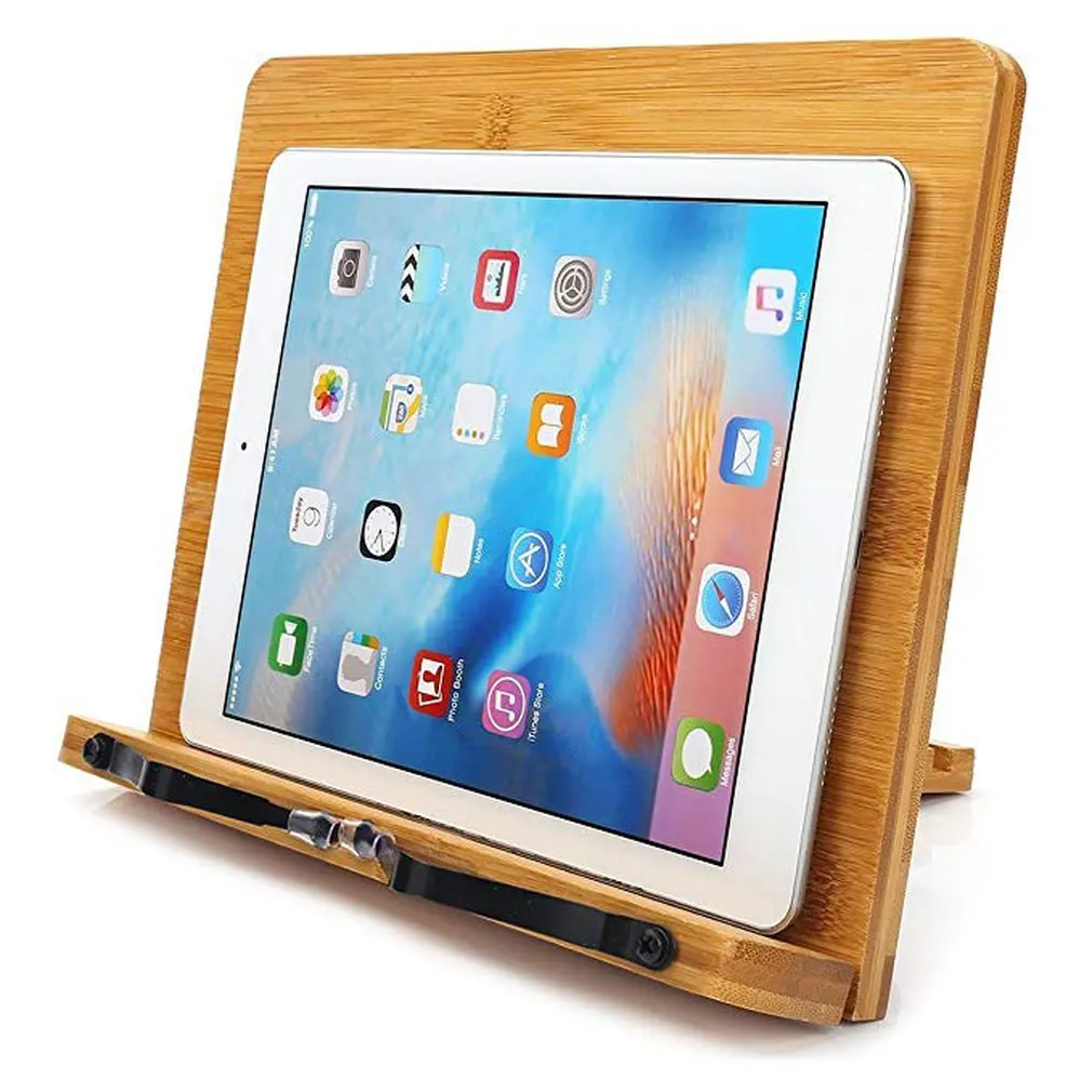 

Reading Holder Bamboo Book Stand Adjustable Book Holder Tray Reading Board Lightweight Bookstands Tablet Stands