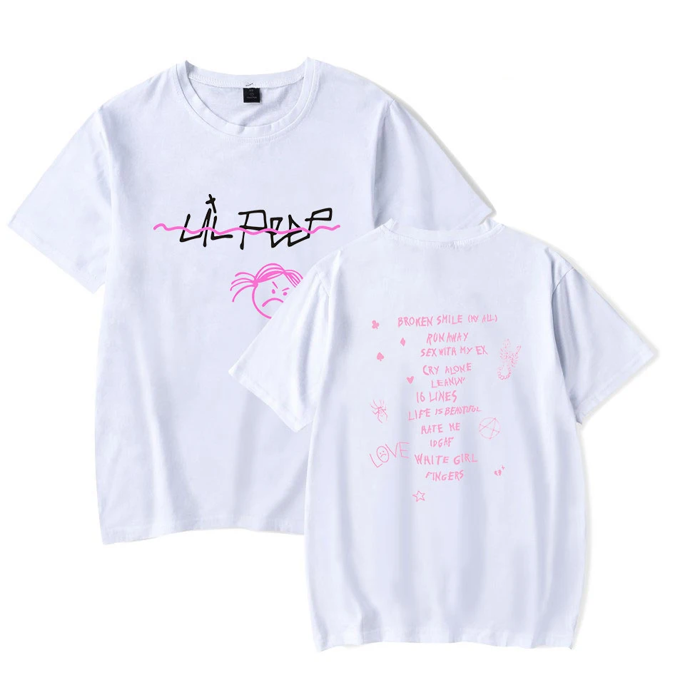 Футболка Lil Peep Мужская/женская с принтом смешная рубашка короткими рукавами в