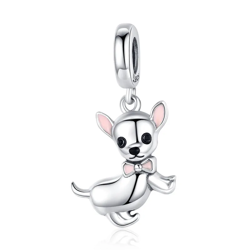 Fit Pandora браслет серебро 925 CZ лук собака медведь лапа лиса Летающий Динозавр талисманы S925 белка и орех бык бусины DIY ювелирные изделия - Окраска металла: as11317