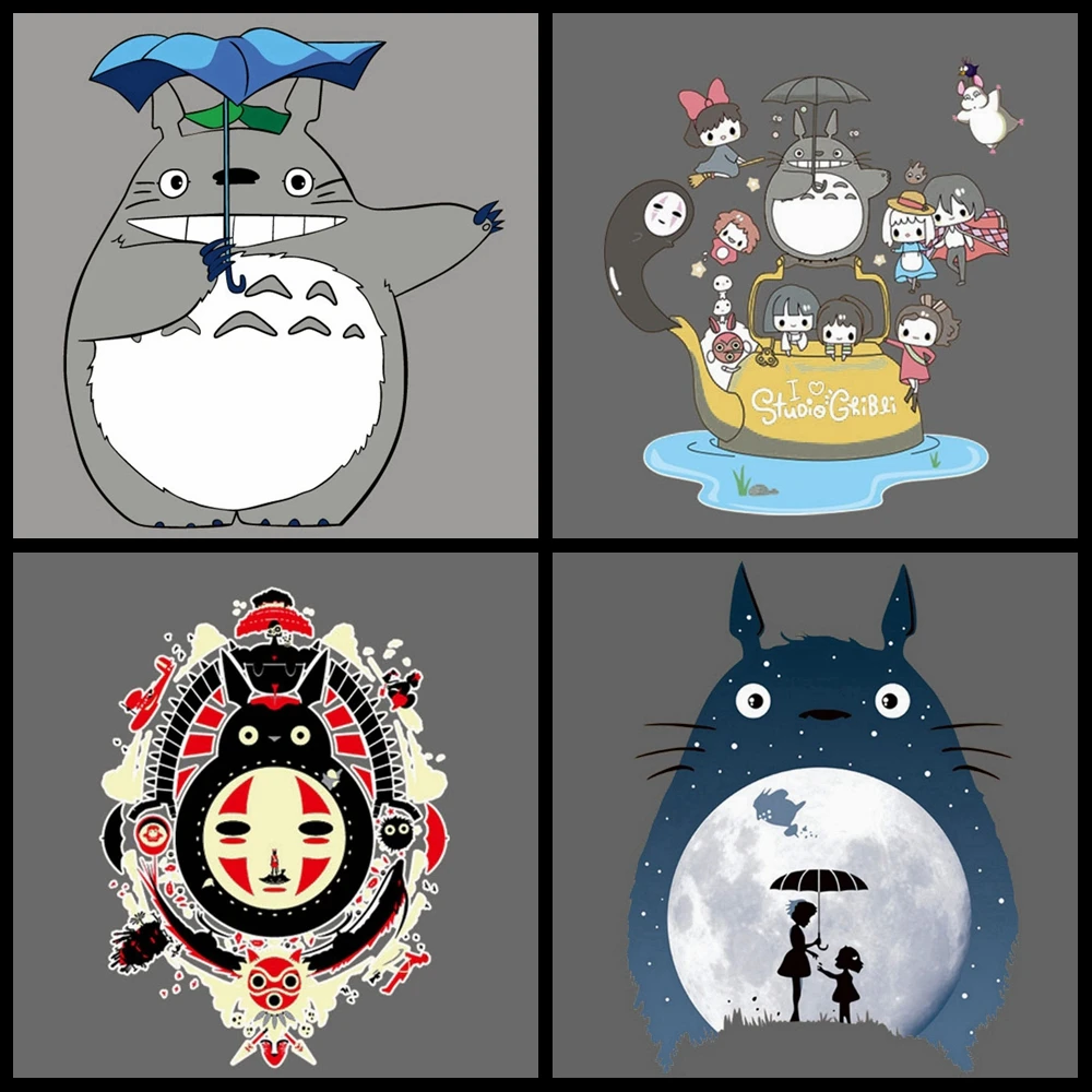 

Iron on Anime Totoro Patches Heat Transfer Vinyl Stickers for Clothes DIY T-shirt Iron-On Transfers Applique Thermal Press Decor