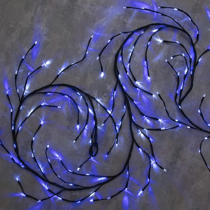 Ветка светодиодная Д:3 м Н.Т. LED 160/40 эффект мерцания 220 В БЕЛО СИНИЙ 3652327|Наружное