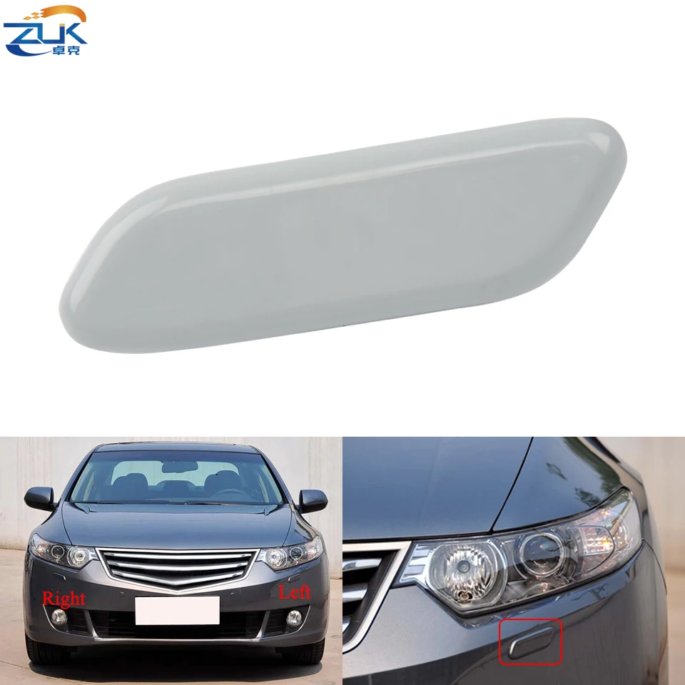 

ZUK Front Bumper Headlight Washer Nozzle Cover For HONDA ACCORD Euro CU1 CU2 2008-2014 Headlamp Cleaner Cap None Painted