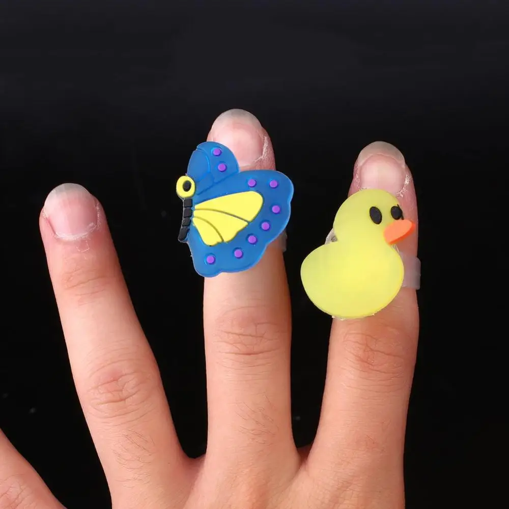 

5PCS Cartoon LED Finger Rings Boys Girls Birthday Party Props Gifts Light Up Toys