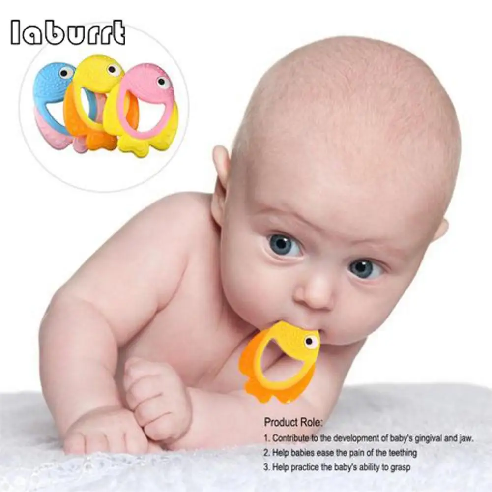 Рыба Клоун Форма зубной прорезыватель для малышей игрушки режущихся зубов Еда