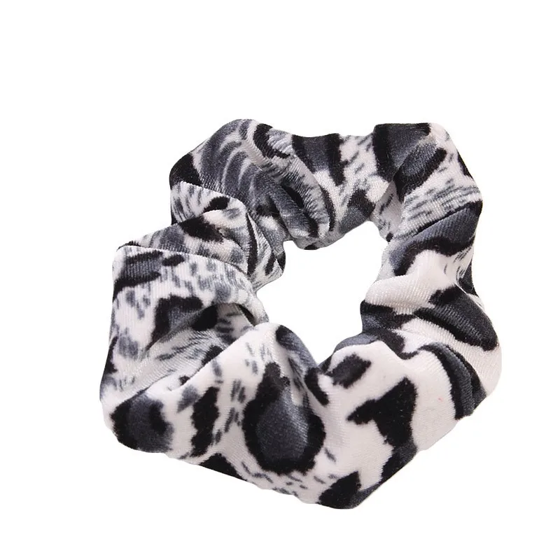 1 шт. Новые простые резинки для хвоста короткие бархатные леопардовые волос с
