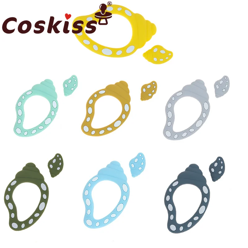 

Coskiss Silicone Conch Shape Animal Teether Infant Teething shell Pearl Bead For DIY Nursing Necklace Pendant Accessories Toy