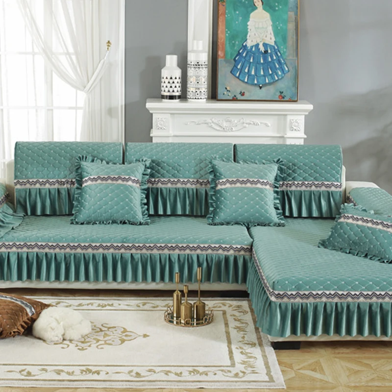 Чехол для дивана разных размеров в европейском стиле роскошный плюшевый 8 цветов
