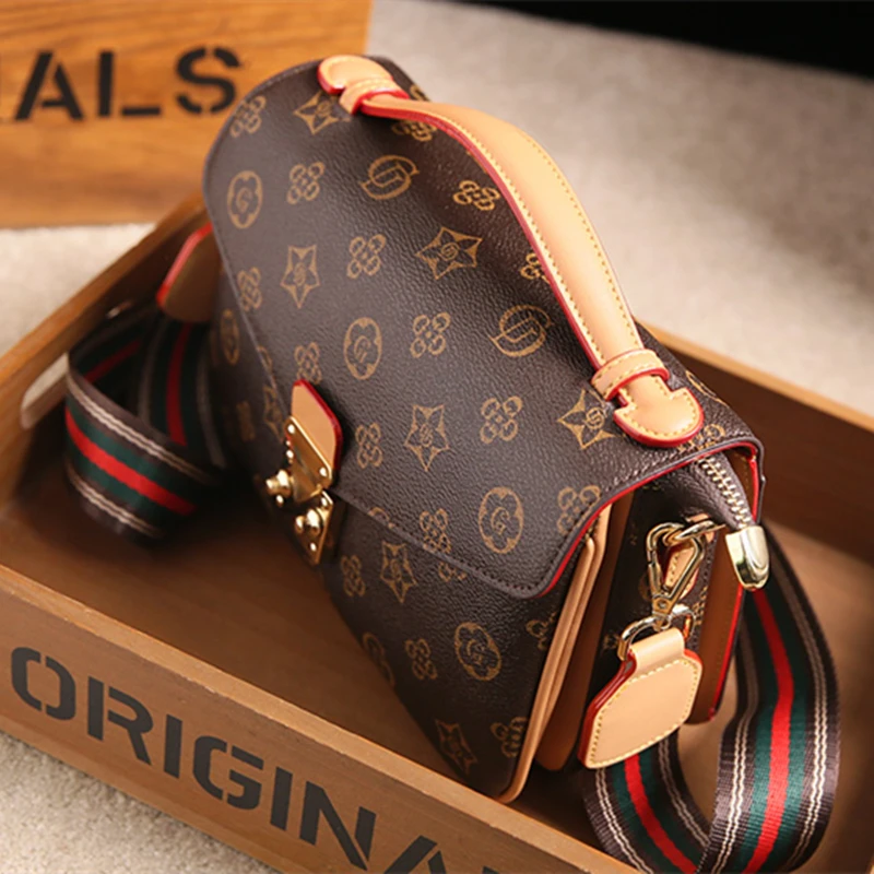 

Printed Leather Small Square Bag Women 2021 New Fashion Casual Wild Broadband Portable Messenger Bag Women Purse and Handbags