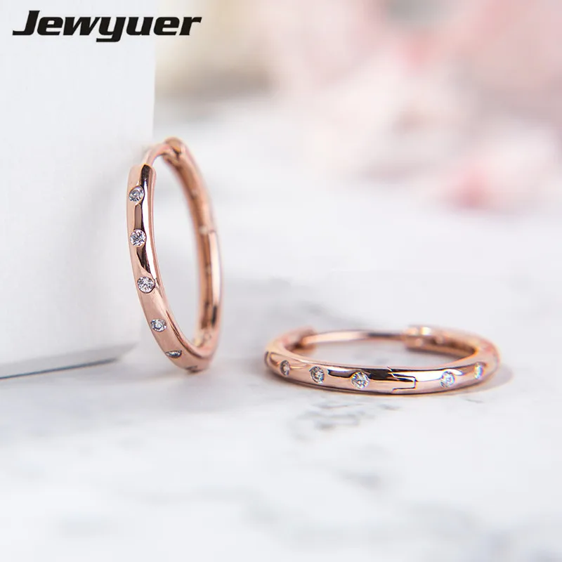 

2017 New Droplets Hoop Earrings rose gold earring for women wedding brinco fine silver 925 Memnon jewelry wholesale ER095