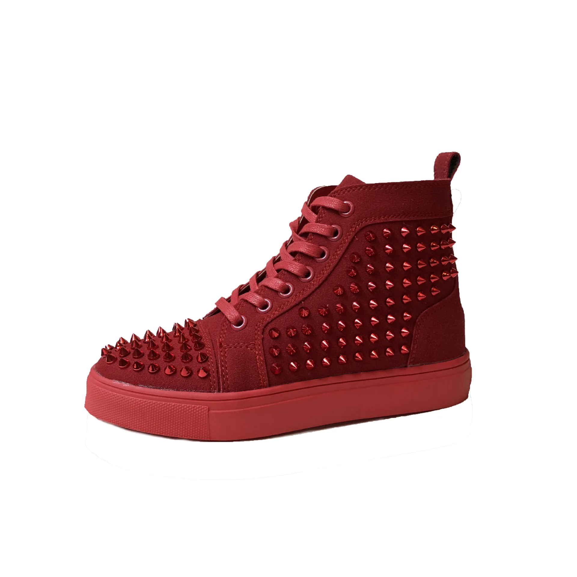 

Women Casual Flat Sneakers High Quality Rivet High Top Platform Comfortable Ventilated Female Lazy Shoes Footwear Big Size 44