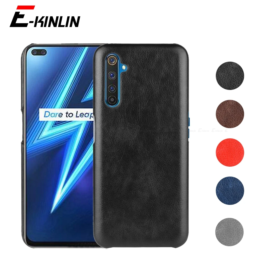 Роскошный кожаный чехол-накладка Litchi для OPPO Realme 9 7 5G 6S 6i 6 5s 5 3i 3 Pro Plus, Ультратонкий Пластиковый чехол для телефона