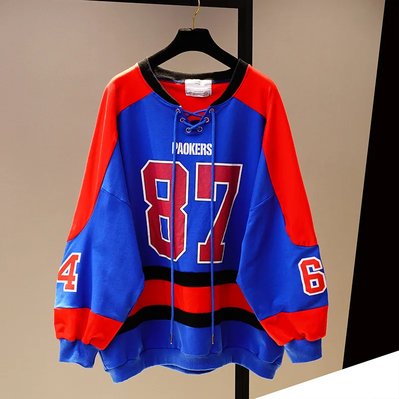 Размера плюс 8XL обхват груди 140 см весенний свитшот пуловер повседневный