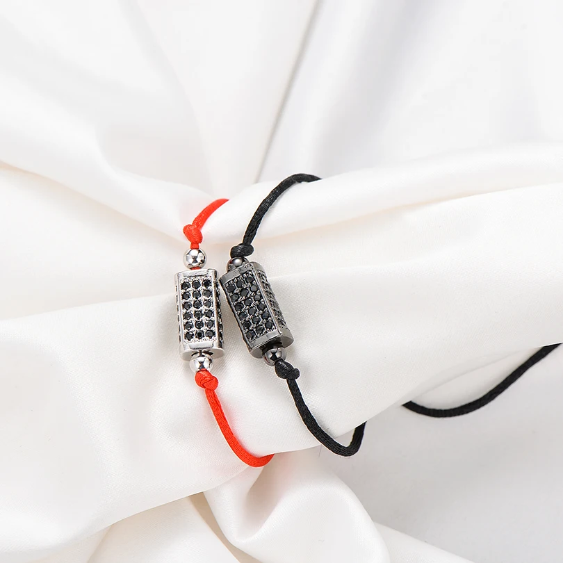 Neovivi прямоугольные трубчатые бусины браслет микро проложить Черный Циркон