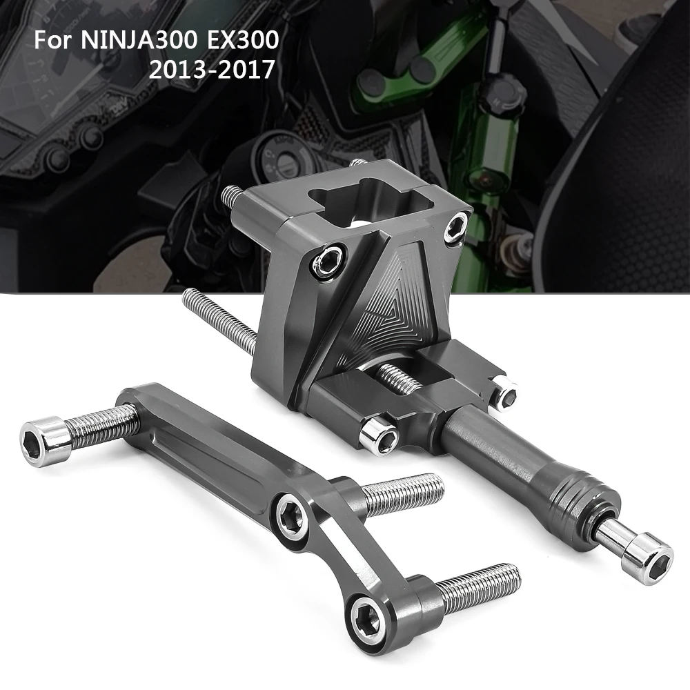 

Ninja 300 EX 300 CNC Adjust Steering Damper Stabillizer Bracket Kit Set Mount For Kawasaki EX300 NINJA300 2013-2017