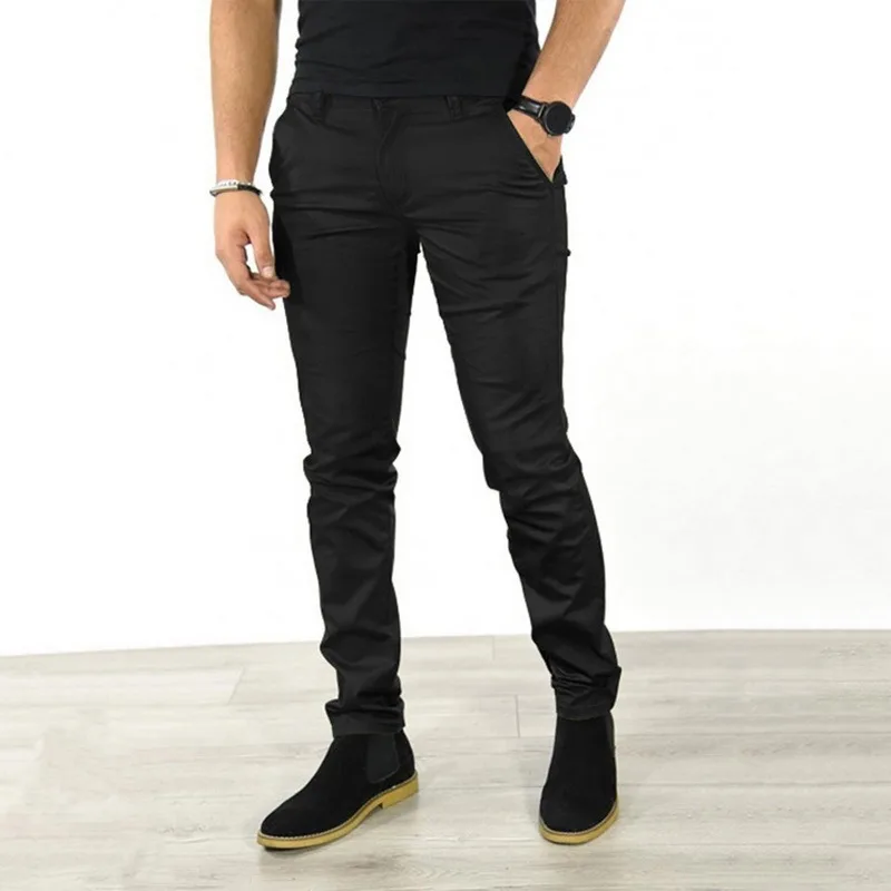 NIBESSER 2021 autumn New Casual Pants Men Cotton Slim Fit Chinos Fashion Comfortable Breatheble Trousers Male Brand Clothing semir men slim fit suit pants cotton chinos pants with side pockets and back button pocket casual style for sping autumn