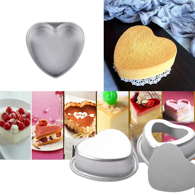Non-Stick Love Heart Shape Aluminum Alloy Chocolate Cake Mold Baking Pastry Molds DIY Pan Bread Tray | Дом и сад
