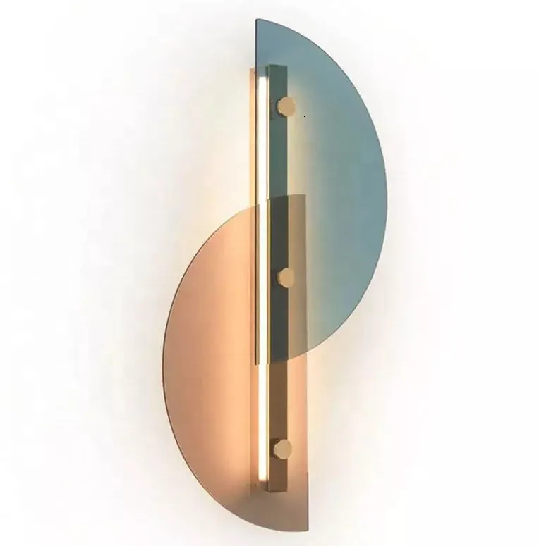 Nordic постмодерн дизайн настенный светильник простая лента стекло современный Ins