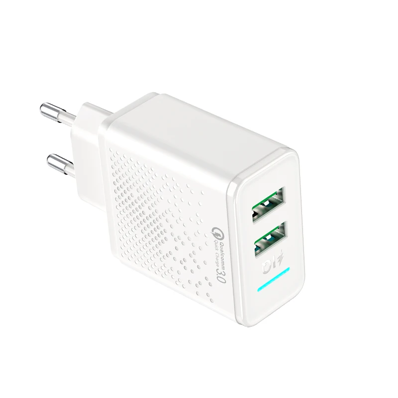 White EU Plug Dpower Dual USB зарядное устройство для телефона 5V 2.4A Быстрая зарядка для iPhone samsung Xiaomi huawei EU штепсельная вилка настенное зарядное устройство для телефона адаптер - Тип штекера: White EU Plug
