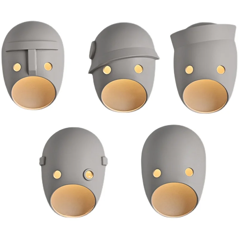 

Nordic Sconce LED Resin Wall Light Moooi Mask Wall Light Living Room Wall Lamp Bedroom Lamp Floor Lamp Cartoon Home Decoration
