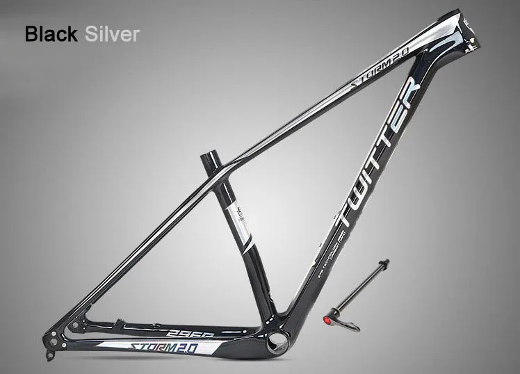 Storm2.0-Thru-Axle Mtb карбоновая рама 27,5 er 29er XC Grave горный велосипед рамы для Mtb EPS кабель внутренний лак для ног 15 17 19 - Цвет: 29er Black Silver