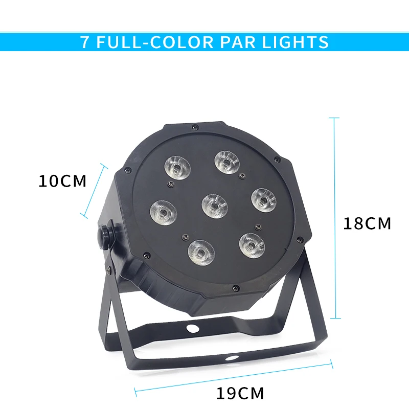 Плоский светодиодный прожектор RGBW 4 в 1 8 светодиодов 7x12 Вт чехол dmx512 для дискотеки