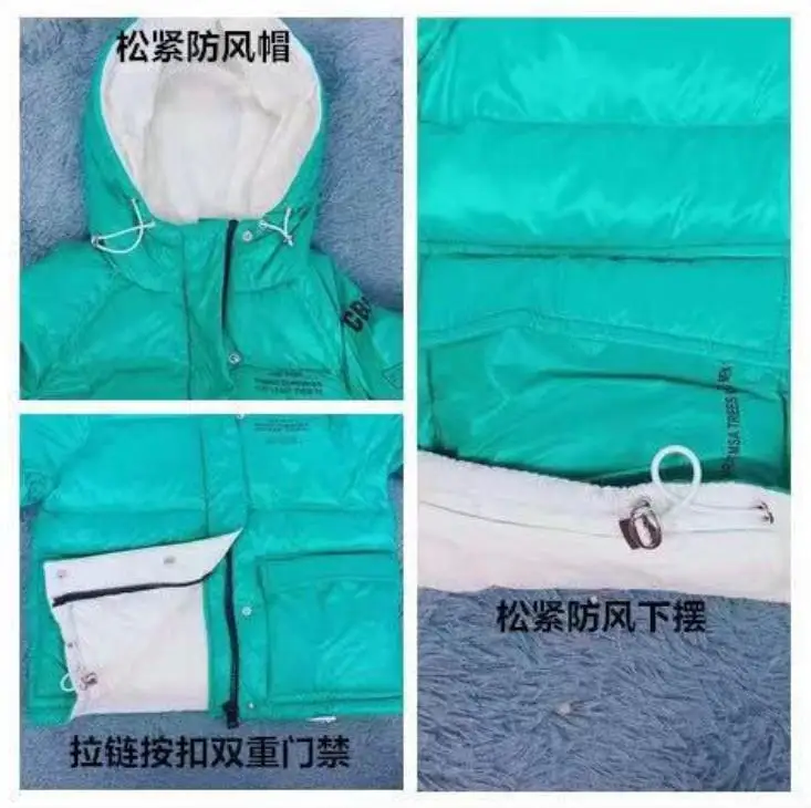 

Winter New Children Hooded Warm Glossy Down Coat Letter Print waterproof Snow Outerwear For Boys Down Jackets For girls Y3407