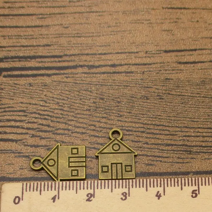 Оптовая продажа подвески для маленького дома 50 шт./лот 16 × 12 мм двухсторонние