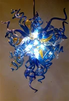 multi colored chihuly style led hanging handmade blown glass chandeleirs lights