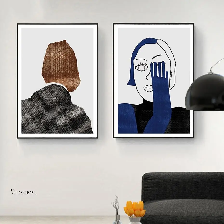 

Abstract Figure Portrait Wall Art Canvas Painting Poster and Prints Pop Modular Pictures for Living Room Home Interior Decor