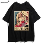 Rimuru Tempest Tensei Shitara Slime Datta Ken, топ с принтом Harajuku, летняя повседневная мужская уличная одежда, модные футболки