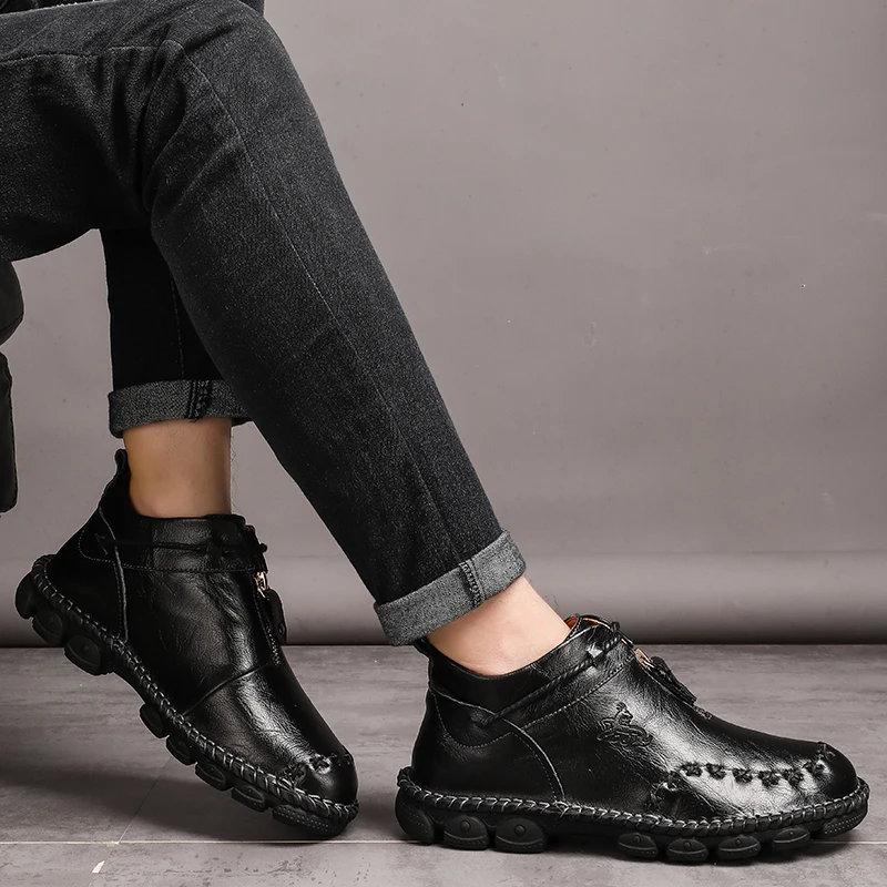 

Повседневные ботинки, мужская кожаная повседневная обувь, мужская обувь, повседневные для мужчин, модные кроссовки на плоской подошве, крос...