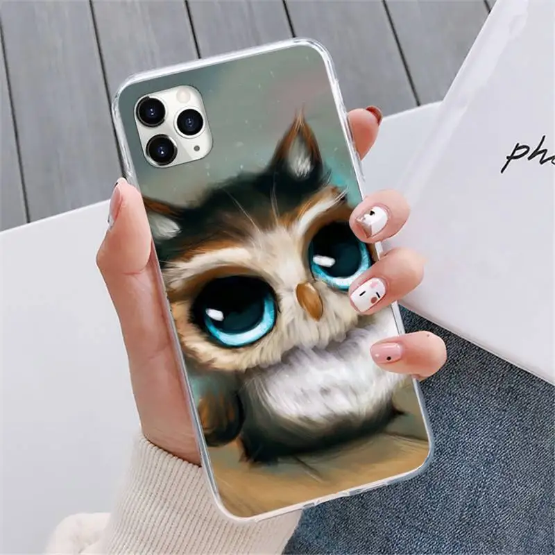 

Animal Night Owl Lovely Phone Case For iphone 12 5 5s 5c se 6 6s 7 8 plus x xs xr 11 pro max mini